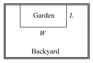 Illustration of the Problem to fence a Garden